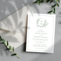 Elegantes Sage Green Wildblume Wappen Hochzeit