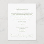 Elegantes Sage Green Zwei Hotel Unterkünfte Begleitkarte (Vorderseite)