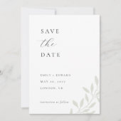 Elegantes Sage Greenerity Wedding Foto Save the Da Date (Vorderseite)