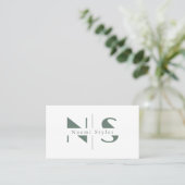 Elegantes Sage Minimalistisch QR Code Berufliches  Visitenkarte (Stehend Vorderseite)