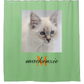 Elegantes Sage Orange Monogram Script Benutzerdefi Duschvorhang (Vorderseite)