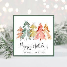 Elegantes Sage Pine Tree Foto Feiertagskarte