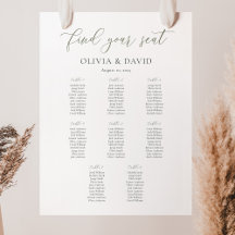 Elegantes Sage Script Color 8 Tabelle Seating Char