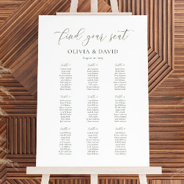 Elegantes Sage Script Color 9 Tabelle Seating Char Poster
