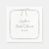 Elegantes Sage Simple Classic Bow Brautparty Serviette (Vorderseite)