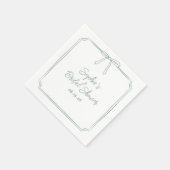 Elegantes Sage Simple Classic Bow Brautparty Serviette (Ecke)