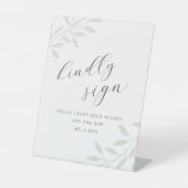 Elegantes Sage Wedding Gästebuch Sockelschild (Vorderseite)