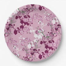 Elegantes Sakura Rosa Burgund Weißes Kirschblüten