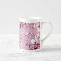 Elegantes Sakura Rosa Burgund Weißes Kirschblüten
