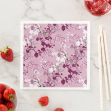Elegantes Sakura Rosa Burgund Weißes Kirschblüten