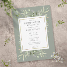 Elegantes Salatgrün Gold Grüner Bridesmaids Lunche