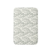 Elegantes Salbei-Cream Minimalist Boho Blumenmuste Badematte (Vorderseite Vertikal)
