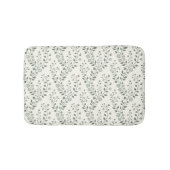 Elegantes Salbei-Cream Minimalist Boho Blumenmuste Badematte (Vorderseite)