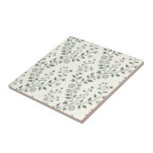 Elegantes Salbei-Cream Minimalist Boho Blumenmuste Fliese (Seite)