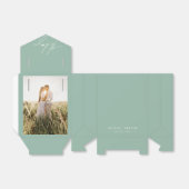 Elegantes Salbei Custom Foto danke Hochzeit Geschenkschachtel (Ungefaltet)