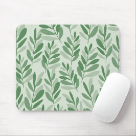 Elegantes Salbei- und Olivenblatt-Naturmuster Mousepad