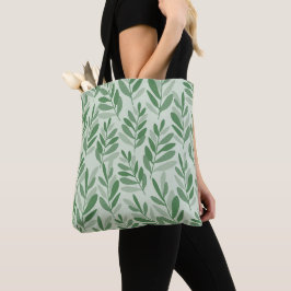 Elegantes Salbei- und Olivenblatt-Naturmuster Tasche