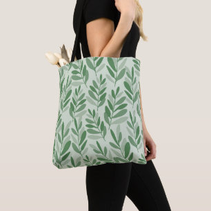 Elegantes Salbei- und Olivenblatt-Naturmuster Tasche