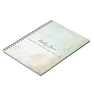 Elegantes Salbeigrün Aquarell Notizblock