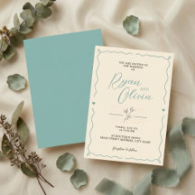 Elegantes Salbeigrün Elfenbein Hochzeit Minimalist