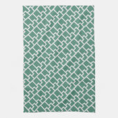 Elegantes Salbeigrün Geometrisches Muster Geschirrtuch (Vertikal)