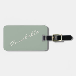 Elegantes Salbeigrün Handschrift Name Custom Gepäckanhänger