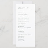 Elegantes Salbeigrün-Script Modernes Hochzeitsprog (Rückseite)