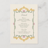 Elegantes Salbeigrün und Gold im Jugendstil Begleitkarte (Vorderseite)