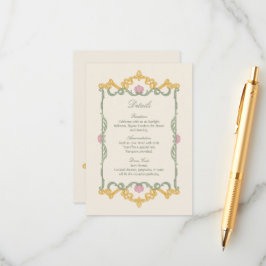 Elegantes Salbeigrün und Gold im Jugendstil Begleitkarte