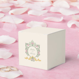 Elegantes Salbeigrün und Gold im Jugendstil Geschenkschachtel