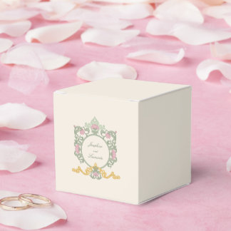 Elegantes Salbeigrün und Gold im Jugendstil Geschenkschachtel