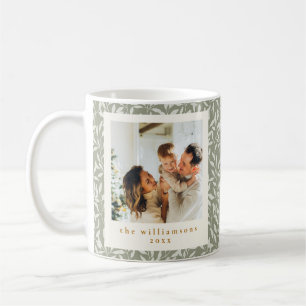 Elegantes Salbeigrünes Blatt Benutzerdefiniertes W Kaffeetasse