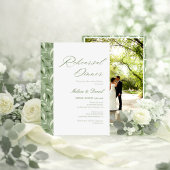 Elegantes Salbeigrünes Botanisches Probedinner Einladung