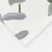 Elegantes Salbeigrünes Eukalyptus-Blattmuster Fleecedecke (Ecke)