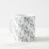 Elegantes Salbeigrünes Eukalyptus-Blattmuster Kaffeetasse (Vorderseite Links)