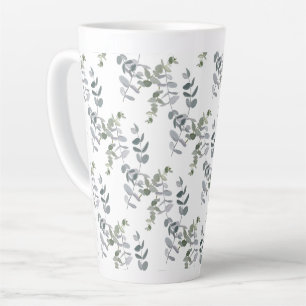Elegantes Salbeigrünes Eukalyptus-Blattmuster Milchtasse