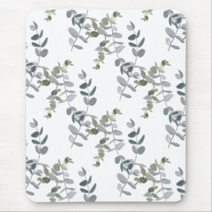 Elegantes Salbeigrünes Eukalyptus-Blattmuster Mousepad