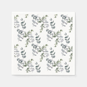 Elegantes Salbeigrünes Eukalyptus-Blattmuster Serviette