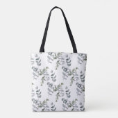 Elegantes Salbeigrünes Eukalyptus-Blattmuster Tasche (Rückseite)