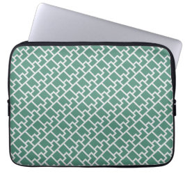 Elegantes Salbeigrünes Geometrisches Muster Laptopschutzhülle