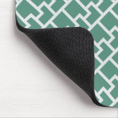 Elegantes Salbeigrünes Geometrisches Muster Mousepad (Ecke)