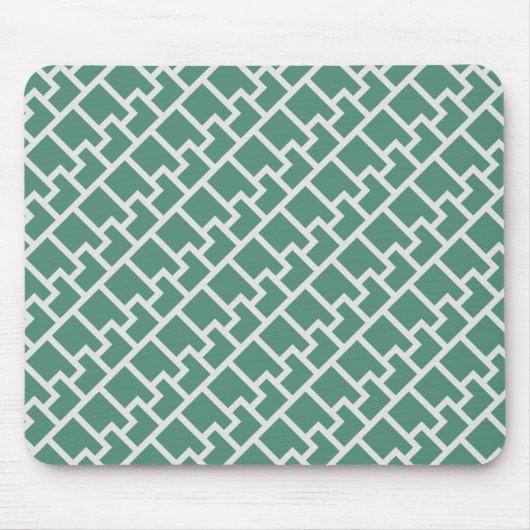 Elegantes Salbeigrünes Geometrisches Muster Mousepad (Vorne)