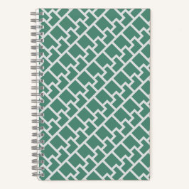 Elegantes Salbeigrünes Geometrisches Muster Notizblock