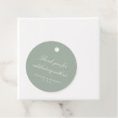 Elegantes Salbeigrünes Hochzeits-Dankeschön-Skript Geschenkanhänger (Beispiel)