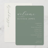Elegantes Salbeigrünes Hochzeitsprogramm Programm (Vorne/Hinten)