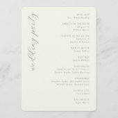 Elegantes Salbeigrünes Hochzeitsprogramm Programm (Rückseite)