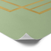 Elegantes Salbeigrünes Monogramm-Hochzeitswillkomm Poster (Ecke)