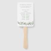 Elegantes Salbeigrünes Vintage-Blumen-Hochzeitspro Fächer (Rückseite)
