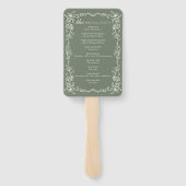 Elegantes Salbeigrünes Vintage-Hochzeitsprogramm Fächer (Rückseite)