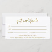 Elegantes Salon Business Black Gold-Geschenkgutsch (Rückseite)